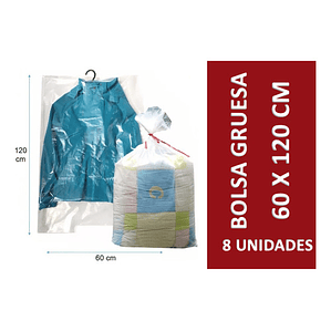 Bolsa Plástica Gruesa 60x120 Cm Transparente - 8 Unidades