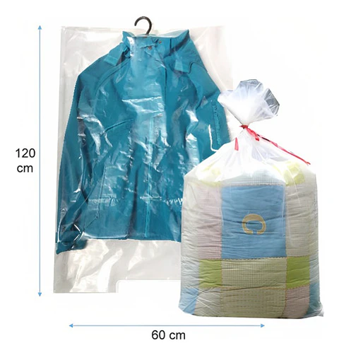 Bolsa Plástica Gruesa 60x120 Cm Transparente - 8 Unidades