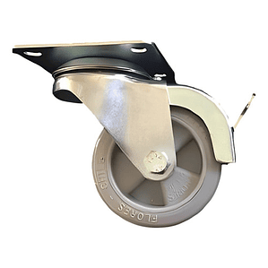 Rueda De 4 Pulgadas Con Placa Pvc / Con Y Sin Freno.