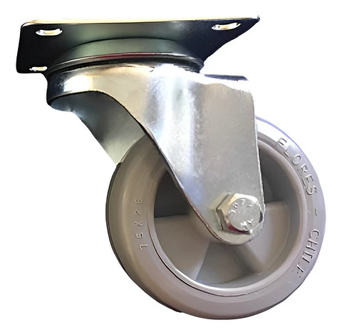 Rueda De 4 Pulgadas Con Placa Pvc / Con Y Sin Freno.
