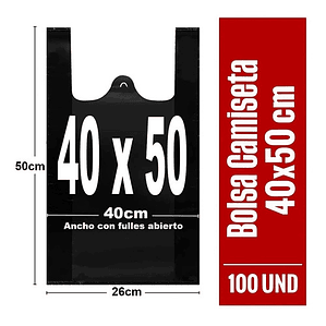 Bolsas Plásticas Tipo Camiseta - 40x50 - 100 Unidades
