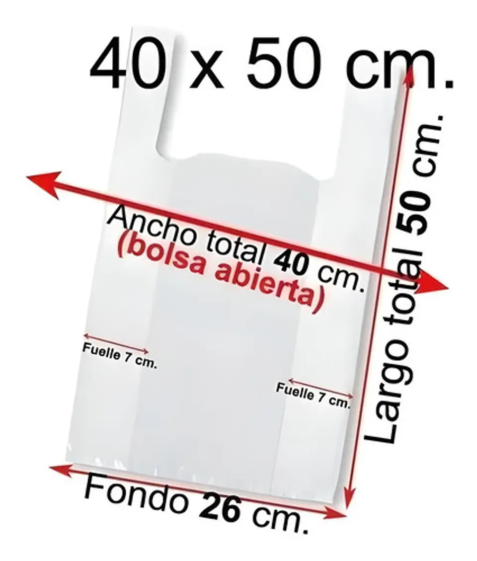 Bolsas Plásticas Tipo Camiseta - 40x50 - 100 Unidades 7