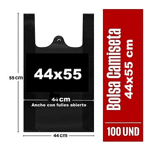 Bolsas Plásticas Tipo Camiseta - 44x55 - 100 Unidades