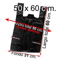 Bolsas Plásticas Tipo Camiseta - 50x60 - 100 Unidades.
