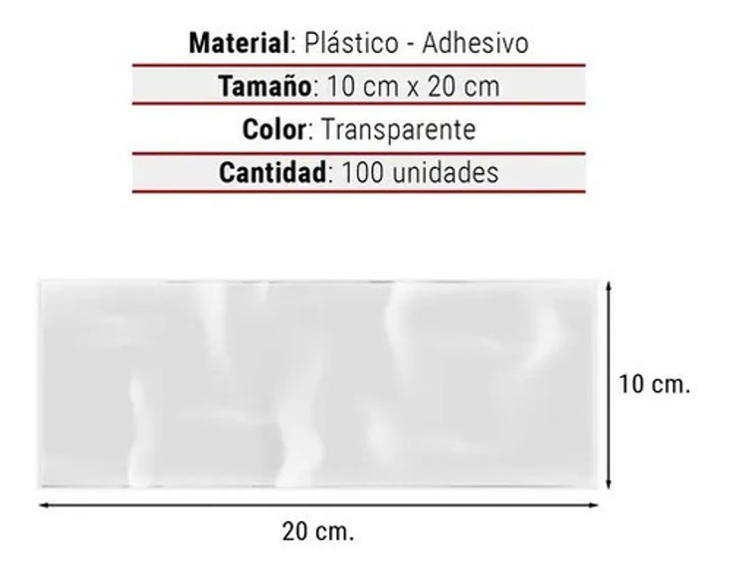 Bolsa Plastica 10x20 Cm Transparente Celofan - 100 Uni 3