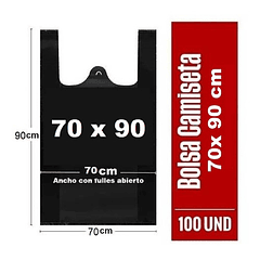 Bolsa Plástica Grande Tipo Camiseta - 70x90 - 100 Unidades