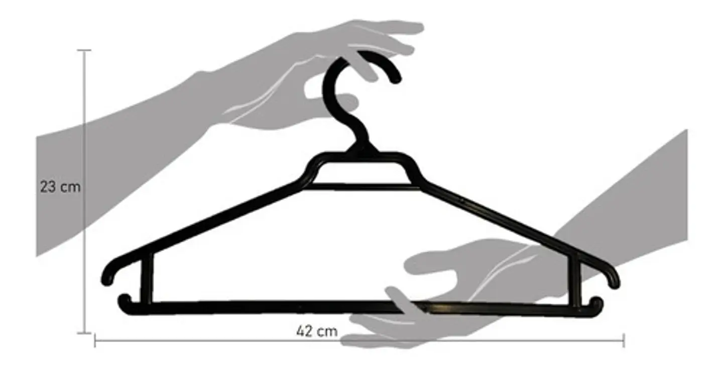 Colgadores De Ropa Plásticos Color Negro - Pack 200 Unidades 2