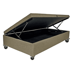 Base Cama Baul 1.5 PLaza / Lateral/ Dif. Ruedas (Beige)