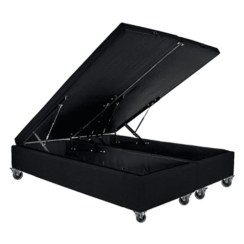 Base Dividida Baul 2 Plazas / Dif. Ruedas (Negro)