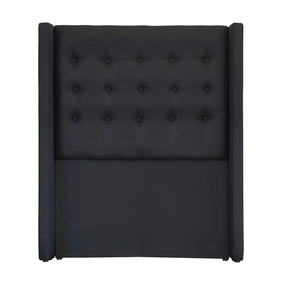 Respaldo De Cama Full - Con Retorno / Botonne Basico (Negro) 3