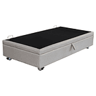 Cama Baul 1 Plaza + Colchon Black 90 x 190 cm / Con Ruedas (Beige) 2