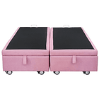 Cama Baul 2 Plazas + Colchon Black / Con Ruedas (Rosa) 8