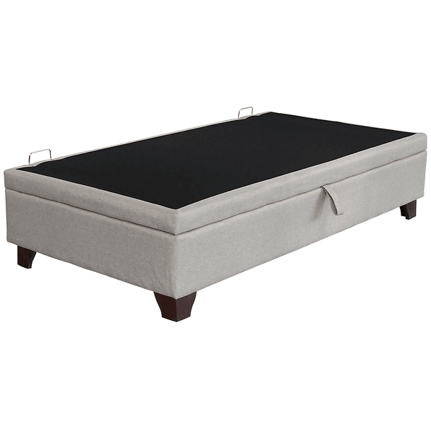 Cama Baul 1.5 Plazas + Colchon Black 105 x 190 cm / Patas de Madera 11 cm (Beige) 3