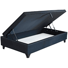 Cama Baul 1 Plaza + Colchon Black 90 x 190 cm / Patas de Madera 11 cm (Negro) 4