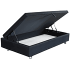 Cama Baul 1 Plaza + Colchon Black 90 x 190 cm / Con Ruedas (Negro) 6