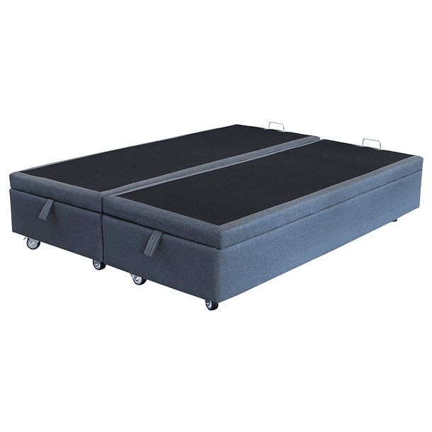 Cama Baul 2 Plazas + Colchon Black / Con Ruedas (Gris) 2