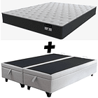 Cama Baul 2 Plazas + Colchon Black / Patas de Madera 11 cm (Beige) 1