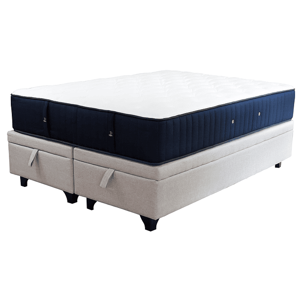 Cama Baul Super King + Colchon Premium CIC / Patas de Madera 11 cm (Beige) 1