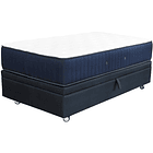 Cama Baul 1.5 Plaza + Colchon Premium CIC / Con Ruedas (Negro) 2