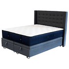 Cama Baul Super King + Colchon Premium CIC + Respaldo / Con Ruedas 1