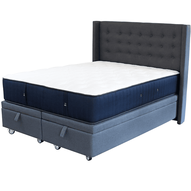 Cama Baul Super King + Colchon Premium CIC + Respaldo / Con Ruedas 4