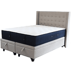 Cama Baul Super King + Colchon Premium CIC + Respaldo / Con Patas (Beige) 2