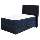 Cama Baul 1.5 Plaza + Colchon Premium CIC + Respaldo / Con Ruedas (Negro) 6