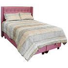 Cama Baul 2 Plazas + Colchon Premium CIC + Respaldo / Con Patas (Rosa) 4