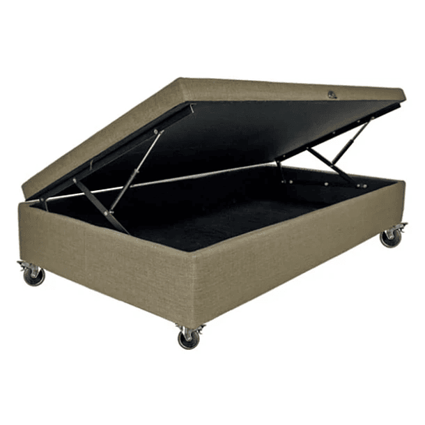 Base Cama Baul 1 PLaza / Lateral / Dif. Ruedas (Beige) 1