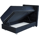 Cama Baul Full Unica + Colchon Premium CIC + Respaldo / Con Ruedas (Negro) 7