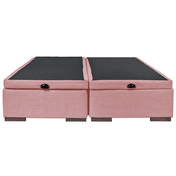 Base Dividida Baul King / Patas Maderas (Rosa) 2