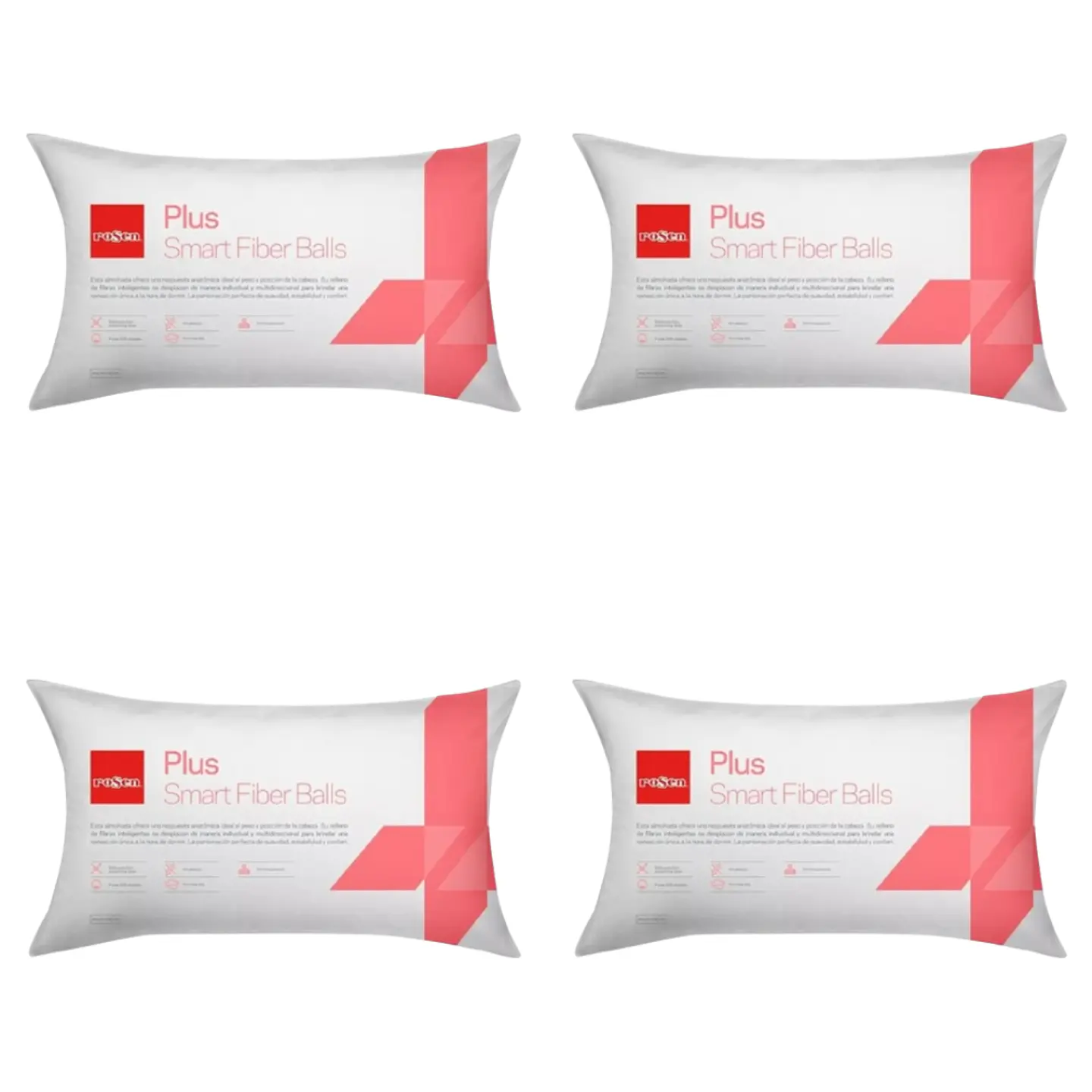 Pack 4 Almohadas Rosen Plus King 50 X 90 Cm 1