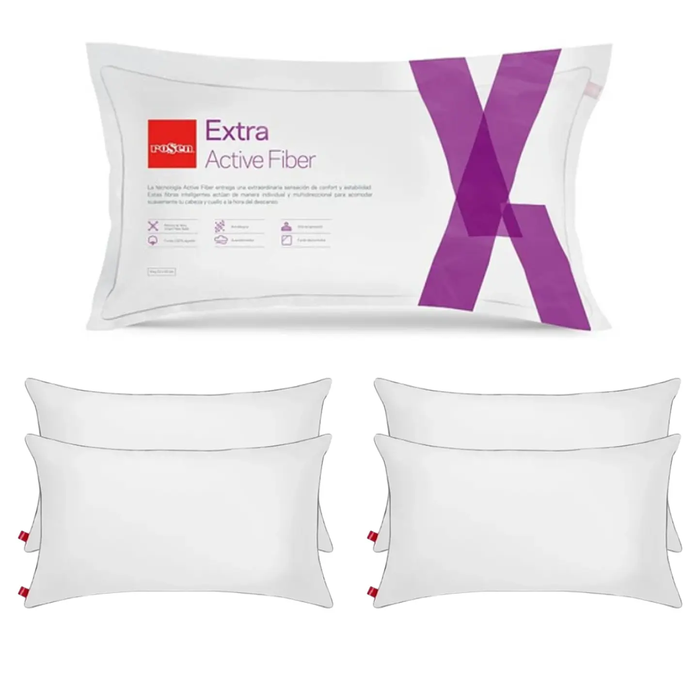 Pack 4 Almohadas Extra Active 50 X 90 - Rosen 1