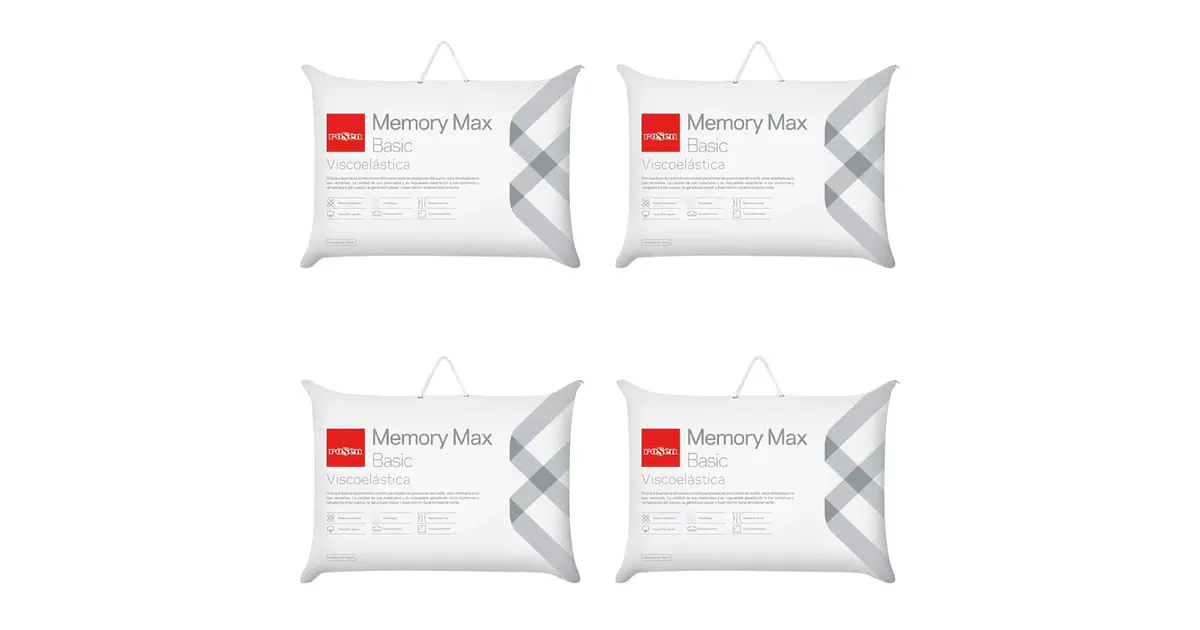 Pack 4 Almohadas Viscoelasticas Rosen Memory Max Basic King