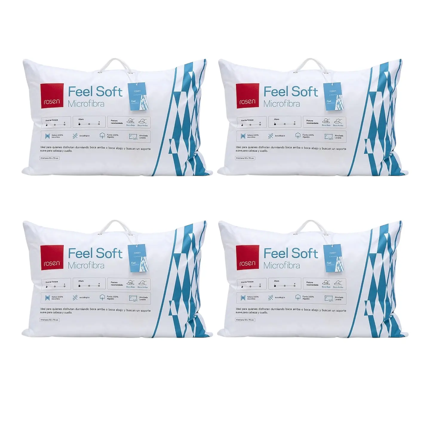 Pack 4 Almohadas Soft Microfibra 50 x 70 - Rosen 1