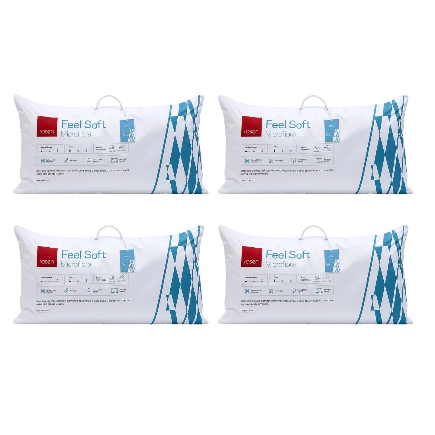 Pack 4 Almohadas Soft Microfibra 50 x 90 - Rosen 1