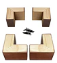 Kit 4 Patas Tipo L - Altura 4.5 cm (Chocolate) - thumbnail 1
