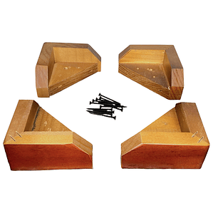 Kit 4 Patas Tipo L - Altura 4.5 cm - CAOBA