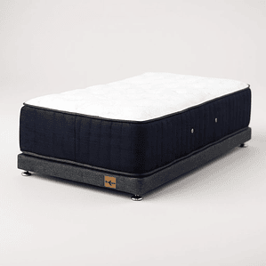 Cama 1.5 Plaza Colchon CIC - Box 30 cm Tipo Montessori - Con Patas Metalicas (Gris)