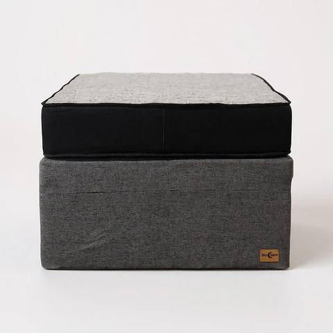 Cama NIDO 1.5 Plaza - Colchón Black - Ruedas Diván (Color Gris)