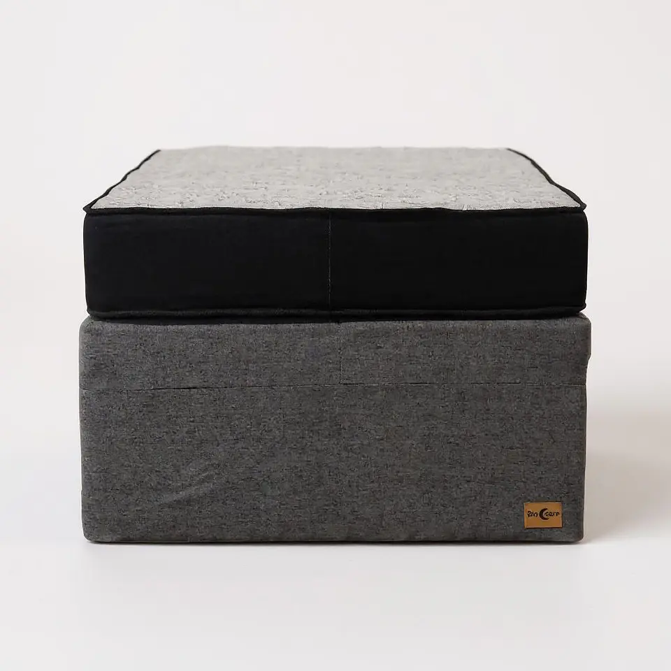Cama NIDO 1.5 Plaza - Colchón Black - Ruedas Diván (Color Gris) 2