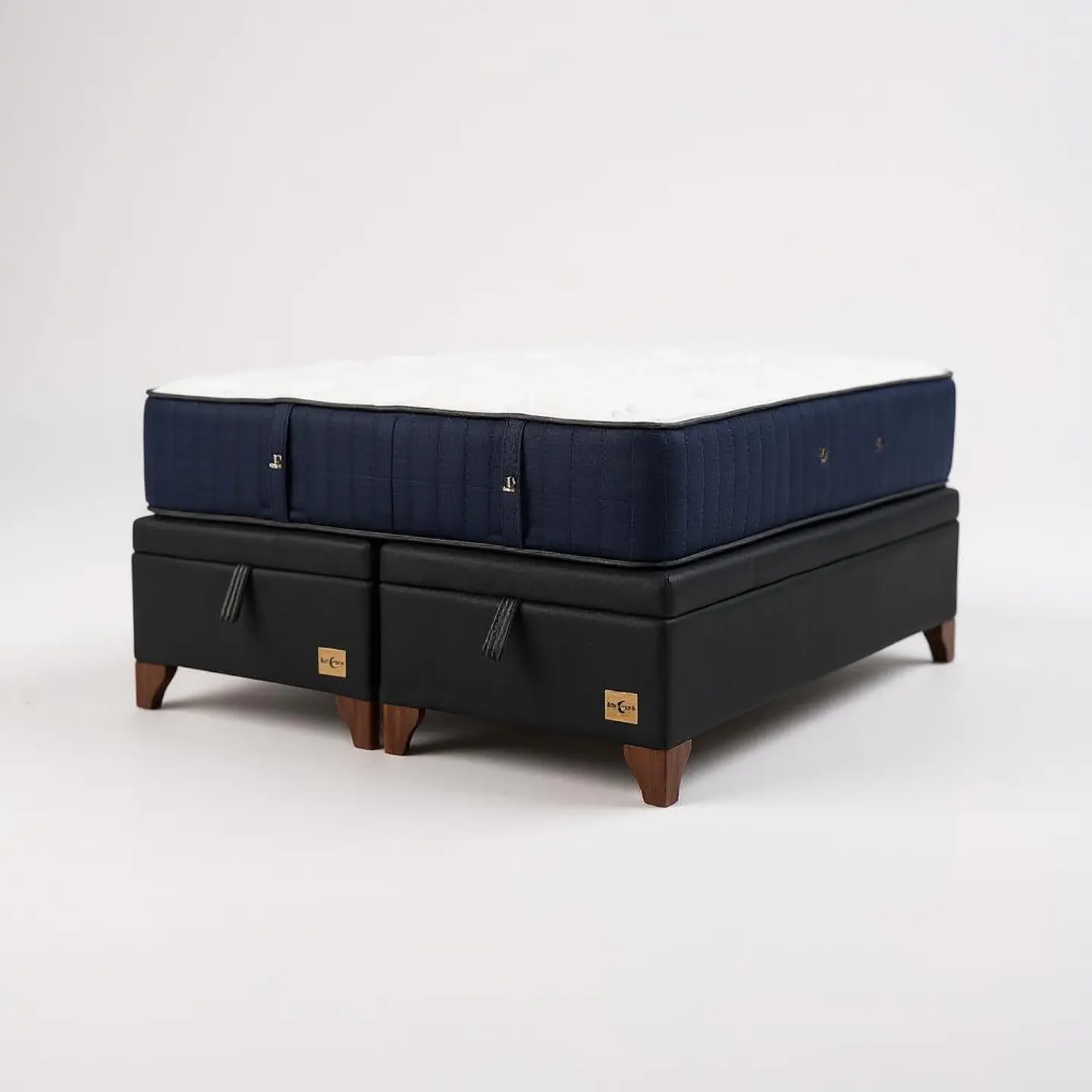 Cama Baul 2 Plazas + Colchon CIC / Patas de Madera (Negro) 11
