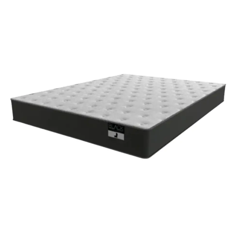 Cama Baul 2 Plazas + Colchon Black / Con Patas de Madera (Negro) 8