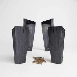 Kit 4 Patas Universales Para Cama Europea - Negro 24 cm