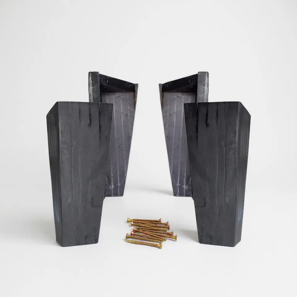 Kit 4 Patas Universales Para Cama Europea - Negro 24 cm 6
