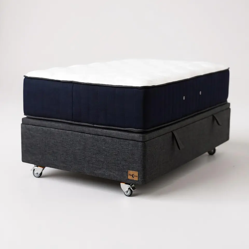 Cama Baul 1 Plaza + Colchon CIC / Con Ruedas (Gris) 10