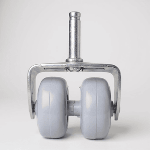 Rueda Doble Para Camas Cic, Flex - Sin Frenos (Gris)