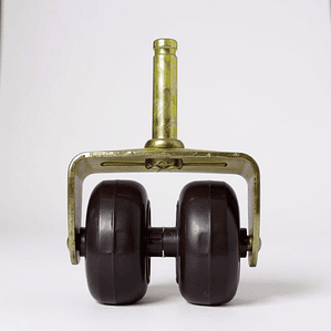 Rueda Doble Para Camas Cic, Flex - Sin Frenos (Cafe)