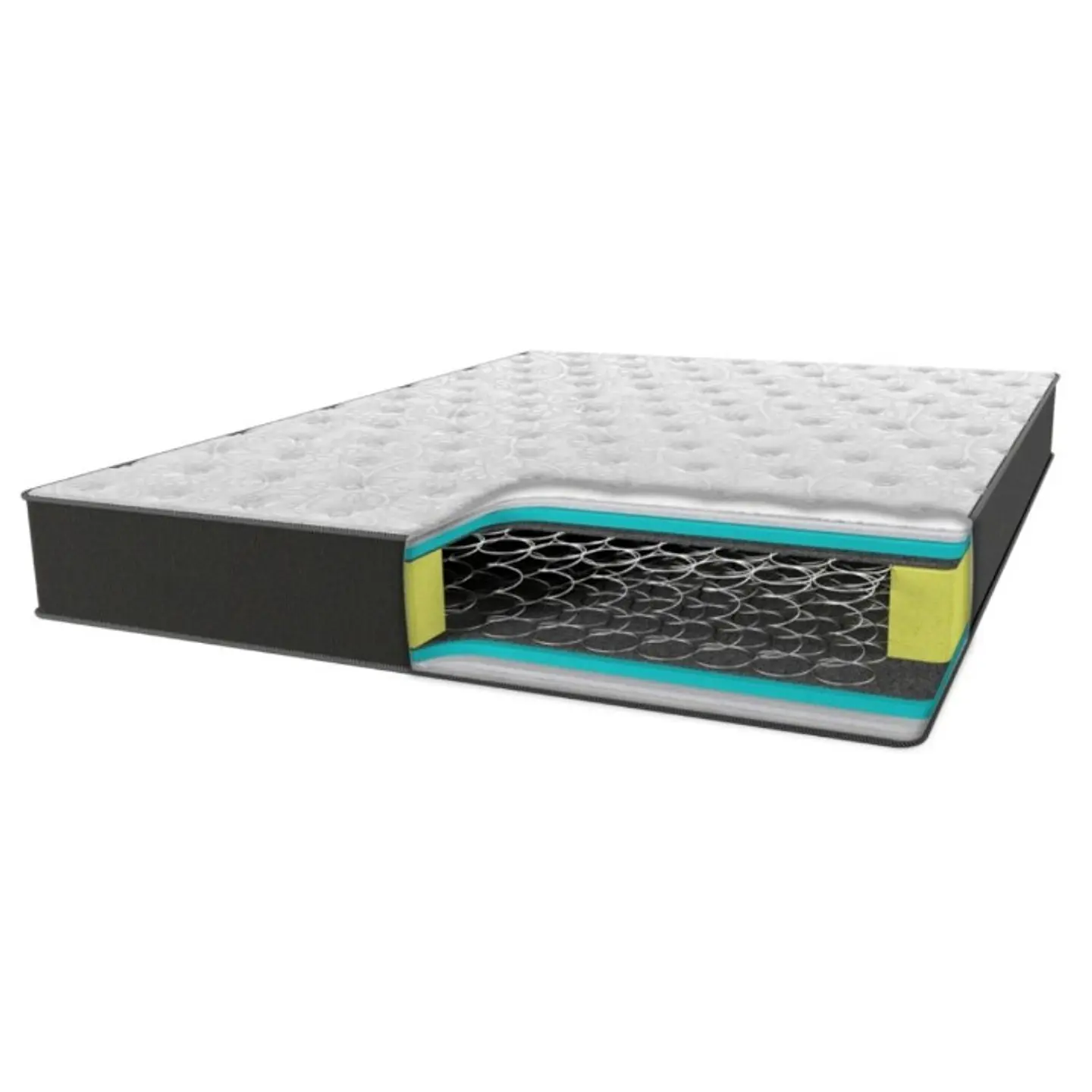 Cama 1.5 Plaza Colchon Black - Patas De Madera 4