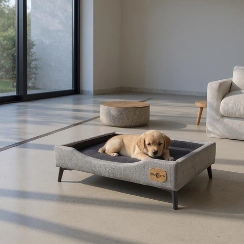 Cama de Mascotas - Talla S, M, L y XL / Pata Metalica 12 cm (Gris)